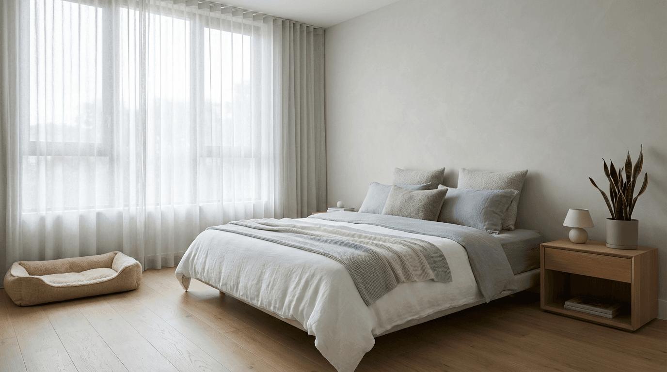 Clean, safe modern bedroom in supported accommodation