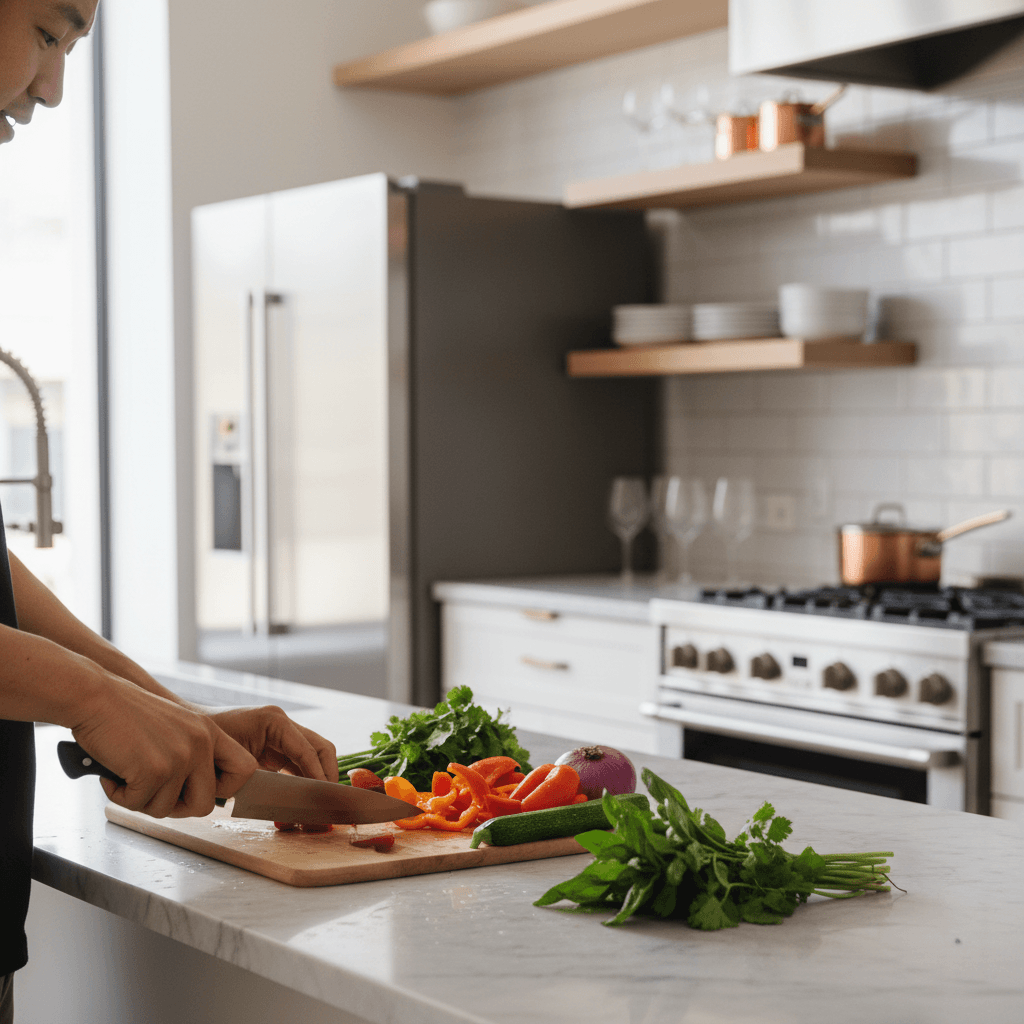 Modern kitchen and dining area