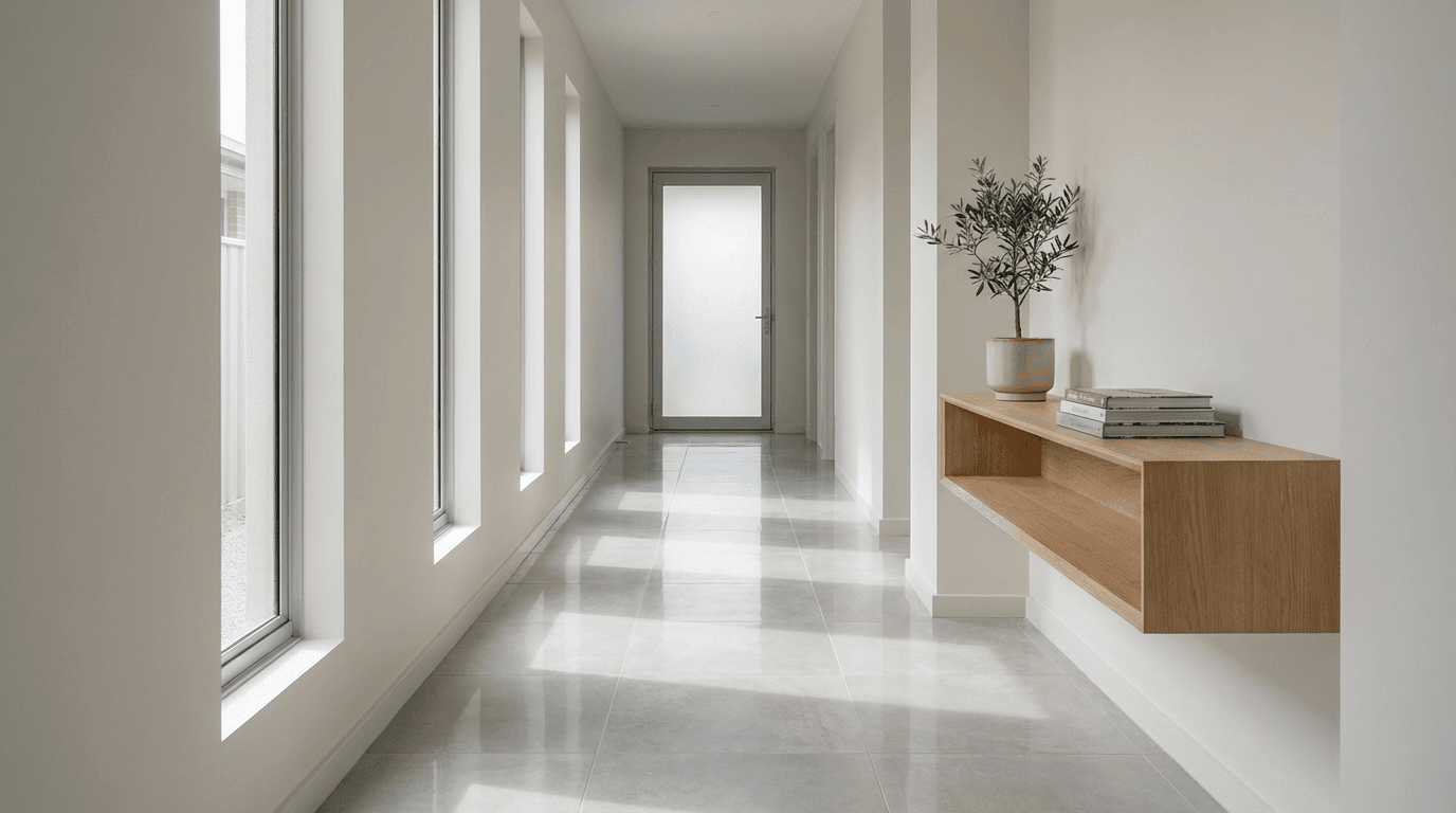 Well-maintained property hallway